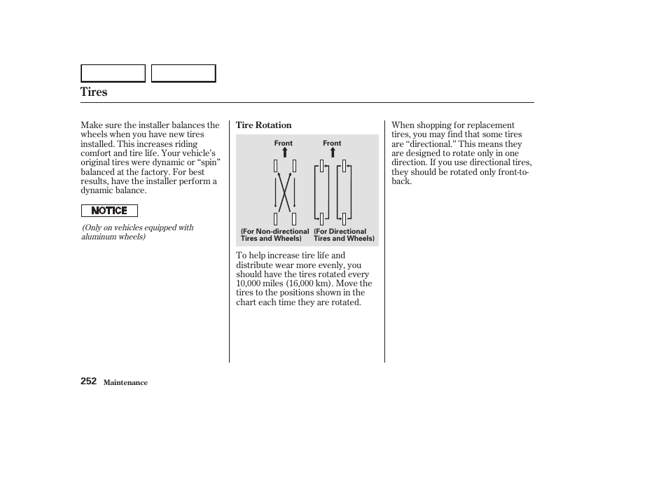 Tires | HONDA 2003 Element - Owner's Manual User Manual | Page 256 / 338