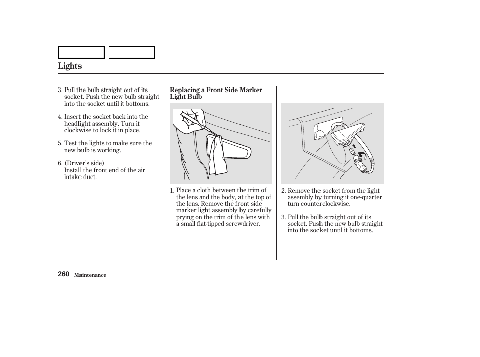 Lights | HONDA 2003 Element - Owner's Manual User Manual | Page 264 / 338