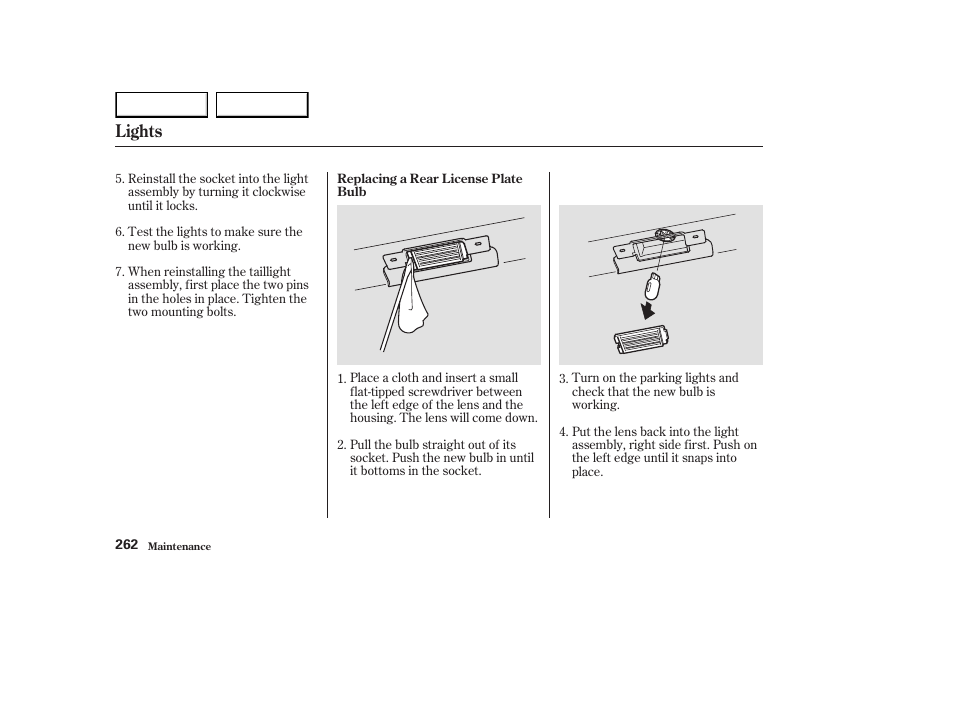 Lights | HONDA 2003 Element - Owner's Manual User Manual | Page 266 / 338