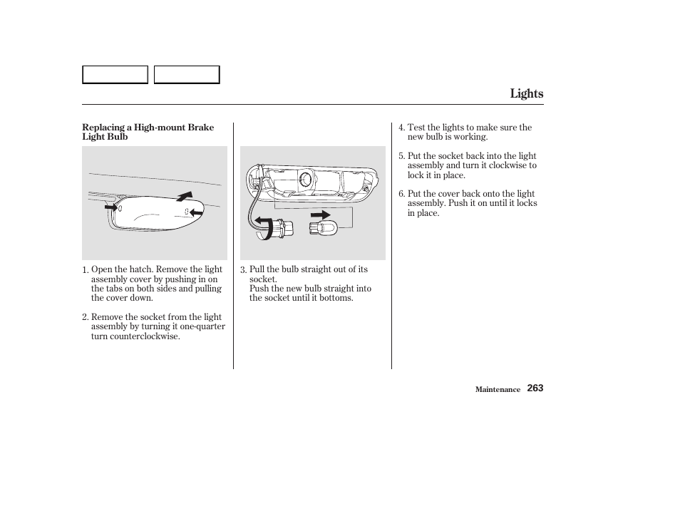 Lights | HONDA 2003 Element - Owner's Manual User Manual | Page 267 / 338