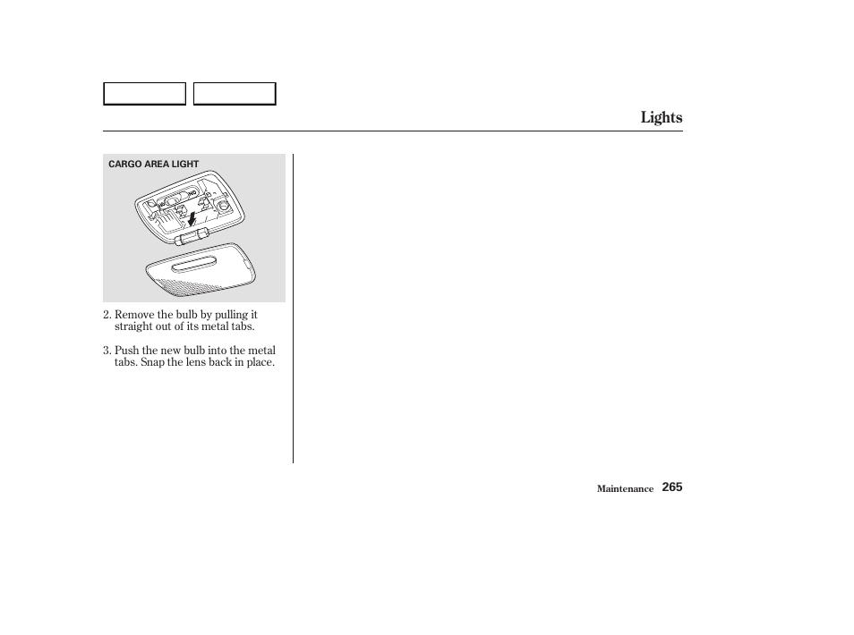 Lights | HONDA 2003 Element - Owner's Manual User Manual | Page 269 / 338