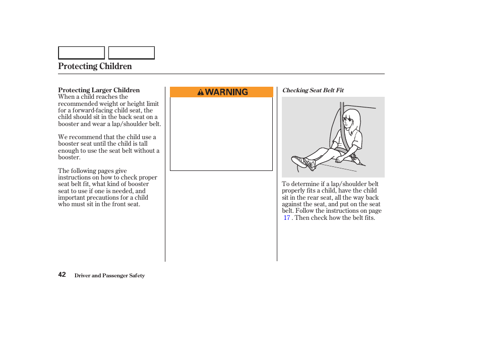 Protecting children | HONDA 2003 Element - Owner's Manual User Manual | Page 46 / 338