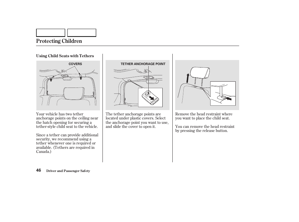 Protecting children | HONDA 2003 Element - Owner's Manual User Manual | Page 50 / 338