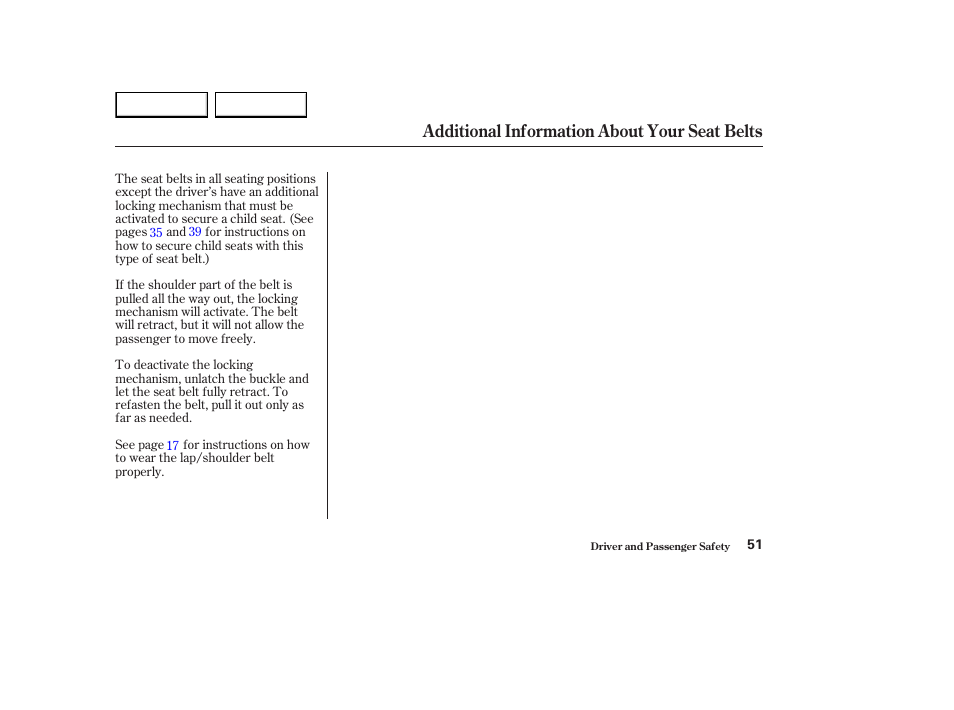 Additional information about your seat belts | HONDA 2003 Element - Owner's Manual User Manual | Page 55 / 338
