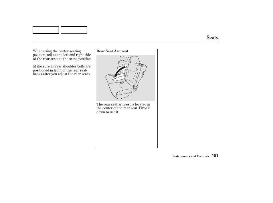 Seats | HONDA 2003 CR-V - Owner's Manual User Manual | Page 105 / 374