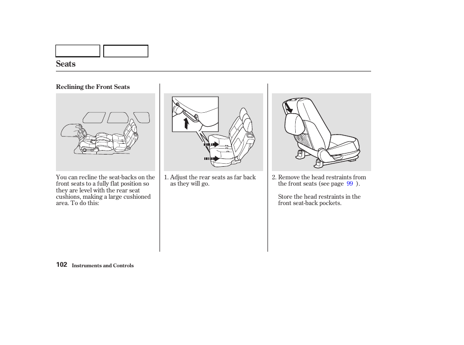 Seats | HONDA 2003 CR-V - Owner's Manual User Manual | Page 106 / 374