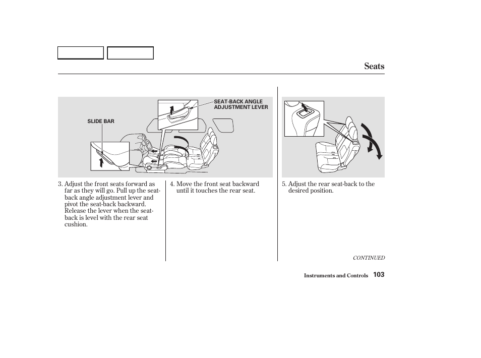 Seats | HONDA 2003 CR-V - Owner's Manual User Manual | Page 107 / 374