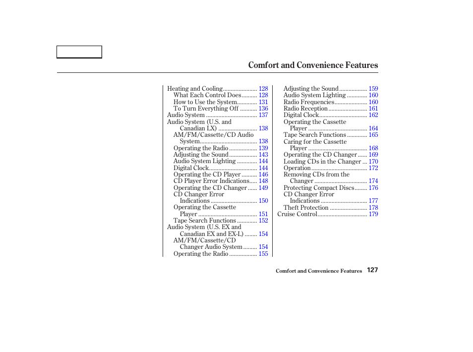 Comfort and convenience features | HONDA 2003 CR-V - Owner's Manual User Manual | Page 131 / 374