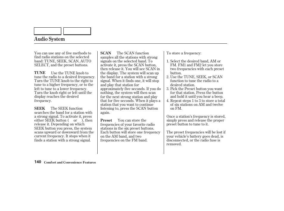 Audio system | HONDA 2003 CR-V - Owner's Manual User Manual | Page 144 / 374