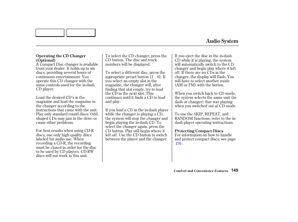 Audio system | HONDA 2003 CR-V - Owner's Manual User Manual | Page 153 / 374