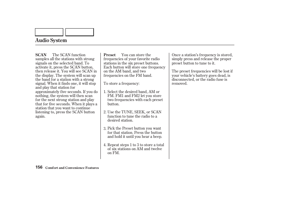 Audio system | HONDA 2003 CR-V - Owner's Manual User Manual | Page 160 / 374