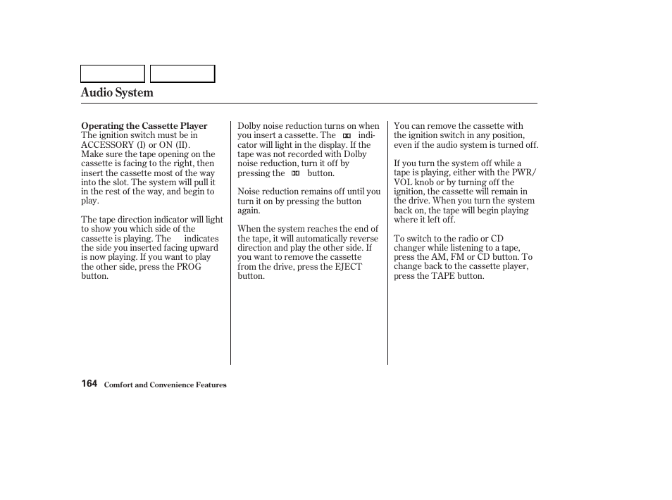 Audio system | HONDA 2003 CR-V - Owner's Manual User Manual | Page 168 / 374