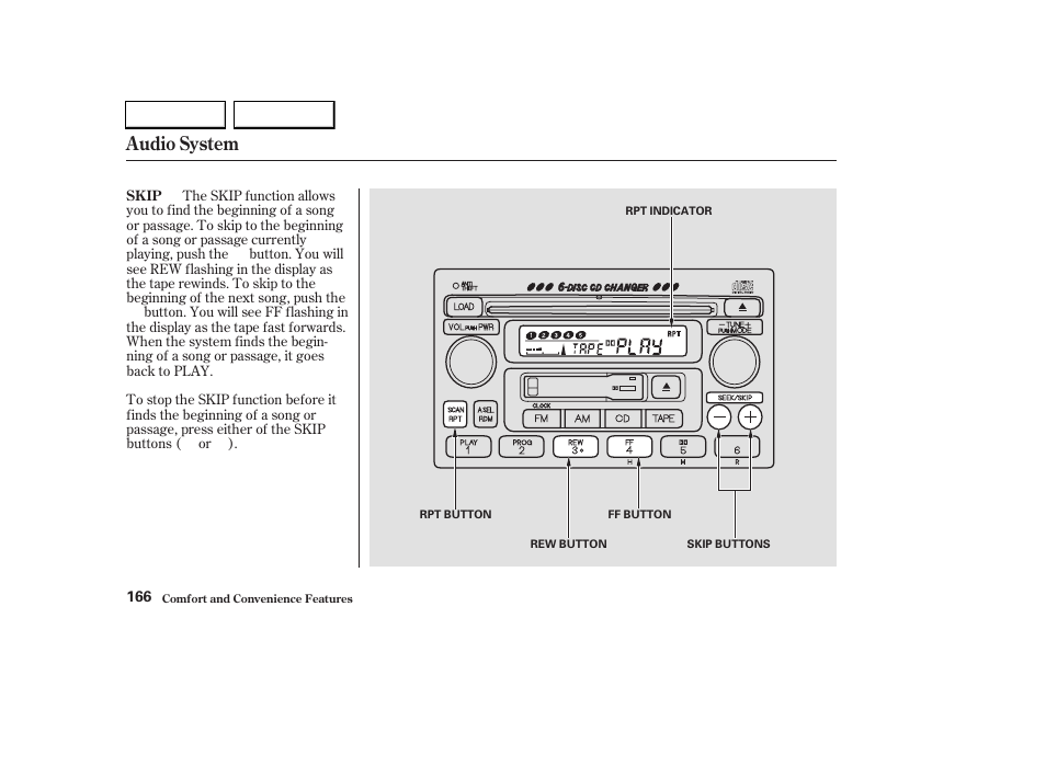 Audio system | HONDA 2003 CR-V - Owner's Manual User Manual | Page 170 / 374