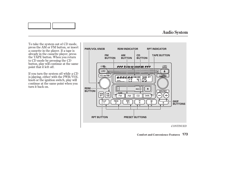 Audio system | HONDA 2003 CR-V - Owner's Manual User Manual | Page 177 / 374