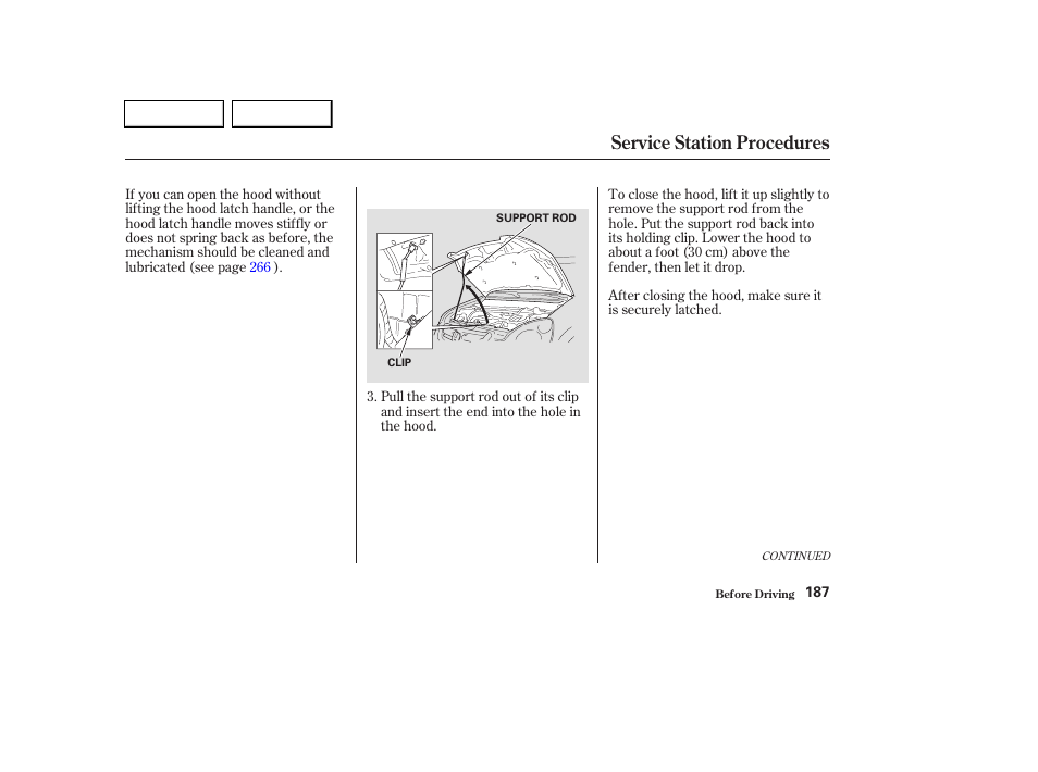 Service station procedures | HONDA 2003 CR-V - Owner's Manual User Manual | Page 191 / 374