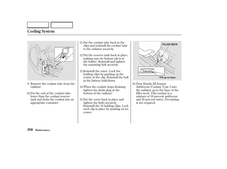 Cooling system | HONDA 2003 CR-V - Owner's Manual User Manual | Page 260 / 374