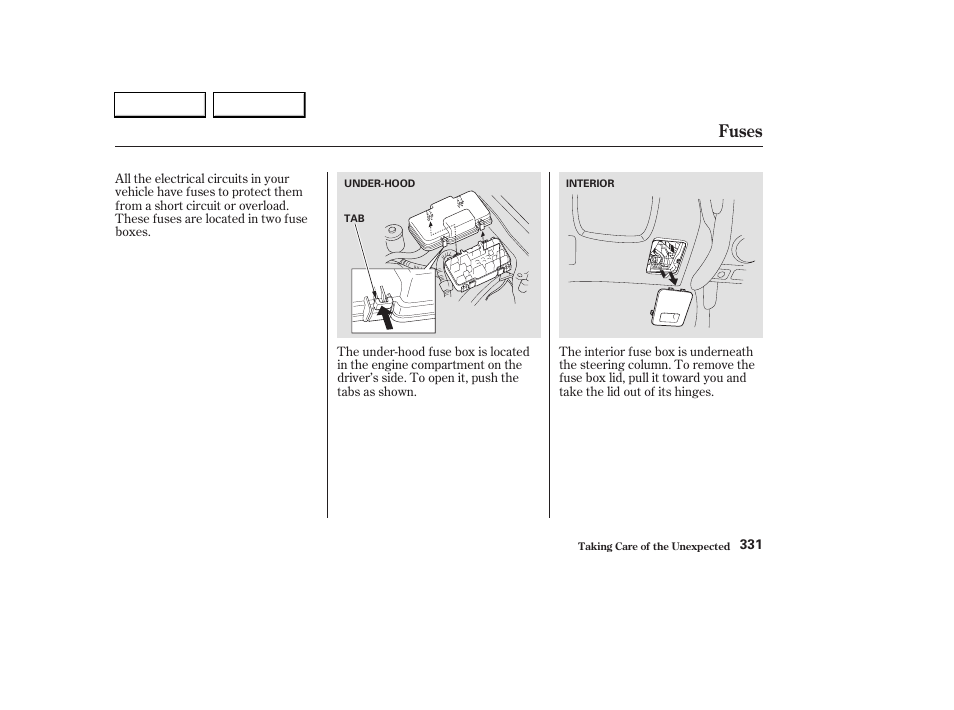 Fuses | HONDA 2003 CR-V - Owner's Manual User Manual | Page 335 / 374