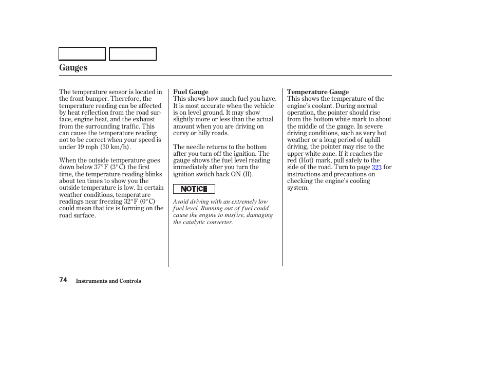 Gauges | HONDA 2003 CR-V - Owner's Manual User Manual | Page 78 / 374