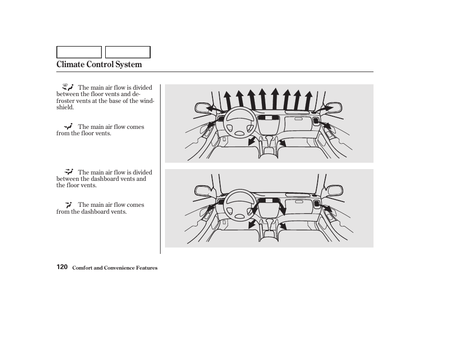 Climate control system | HONDA 2002 Accord Coupe - Owner's Manual User Manual | Page 123 / 375