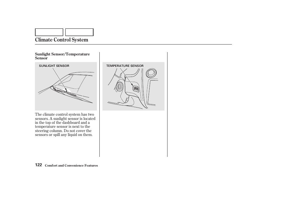 Climate control system | HONDA 2002 Accord Coupe - Owner's Manual User Manual | Page 125 / 375