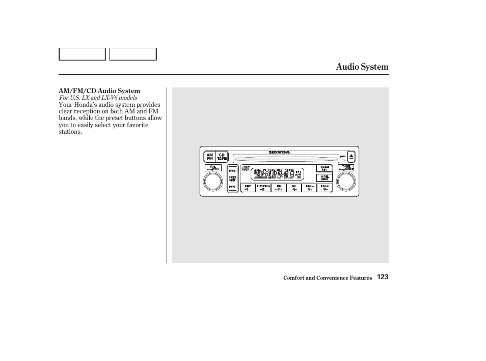 Audio system | HONDA 2002 Accord Coupe - Owner's Manual User Manual | Page 126 / 375