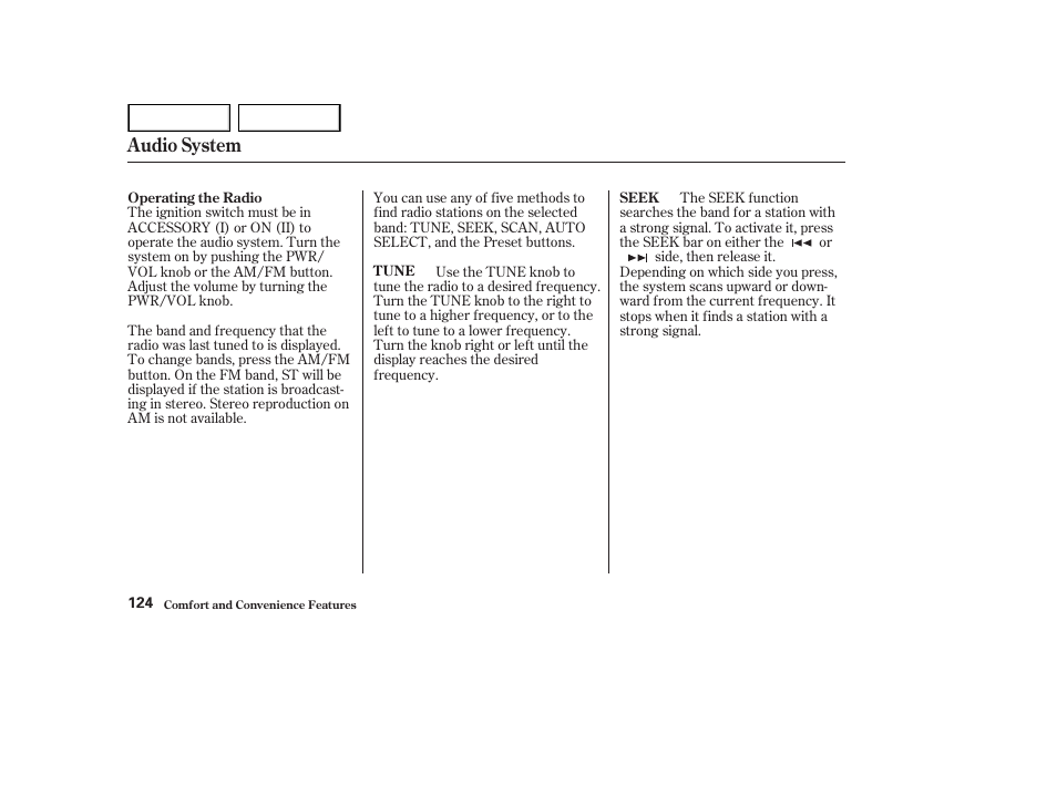 Audio system | HONDA 2002 Accord Coupe - Owner's Manual User Manual | Page 127 / 375