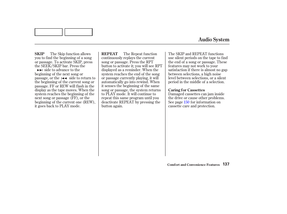 Audio system | HONDA 2002 Accord Coupe - Owner's Manual User Manual | Page 140 / 375