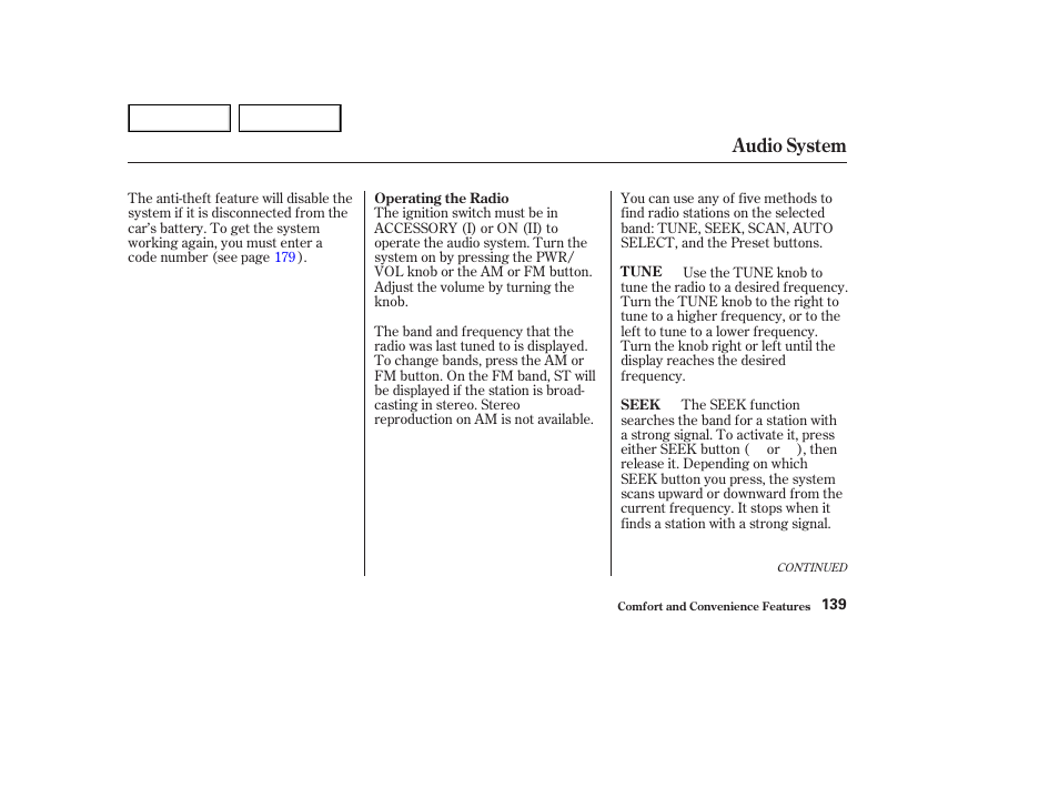 Audio system | HONDA 2002 Accord Coupe - Owner's Manual User Manual | Page 142 / 375