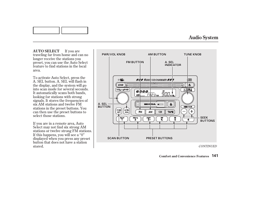 Audio system | HONDA 2002 Accord Coupe - Owner's Manual User Manual | Page 144 / 375