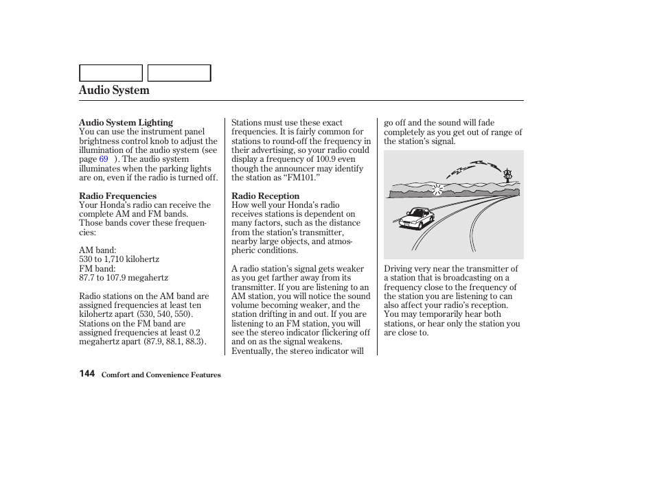 Audio system | HONDA 2002 Accord Coupe - Owner's Manual User Manual | Page 147 / 375