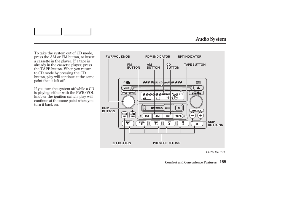 Audio system | HONDA 2002 Accord Coupe - Owner's Manual User Manual | Page 158 / 375