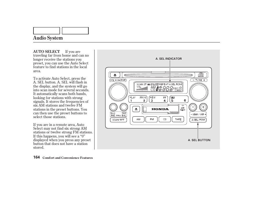 Audio system | HONDA 2002 Accord Coupe - Owner's Manual User Manual | Page 167 / 375