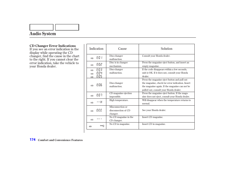 Audio system | HONDA 2002 Accord Coupe - Owner's Manual User Manual | Page 177 / 375