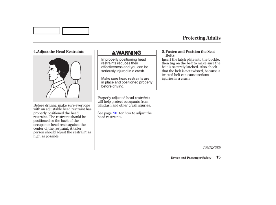 Protecting adults | HONDA 2002 Accord Coupe - Owner's Manual User Manual | Page 18 / 375