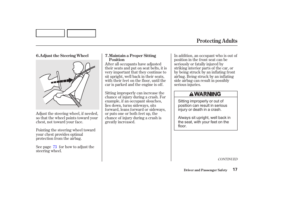 Protecting adults | HONDA 2002 Accord Coupe - Owner's Manual User Manual | Page 20 / 375