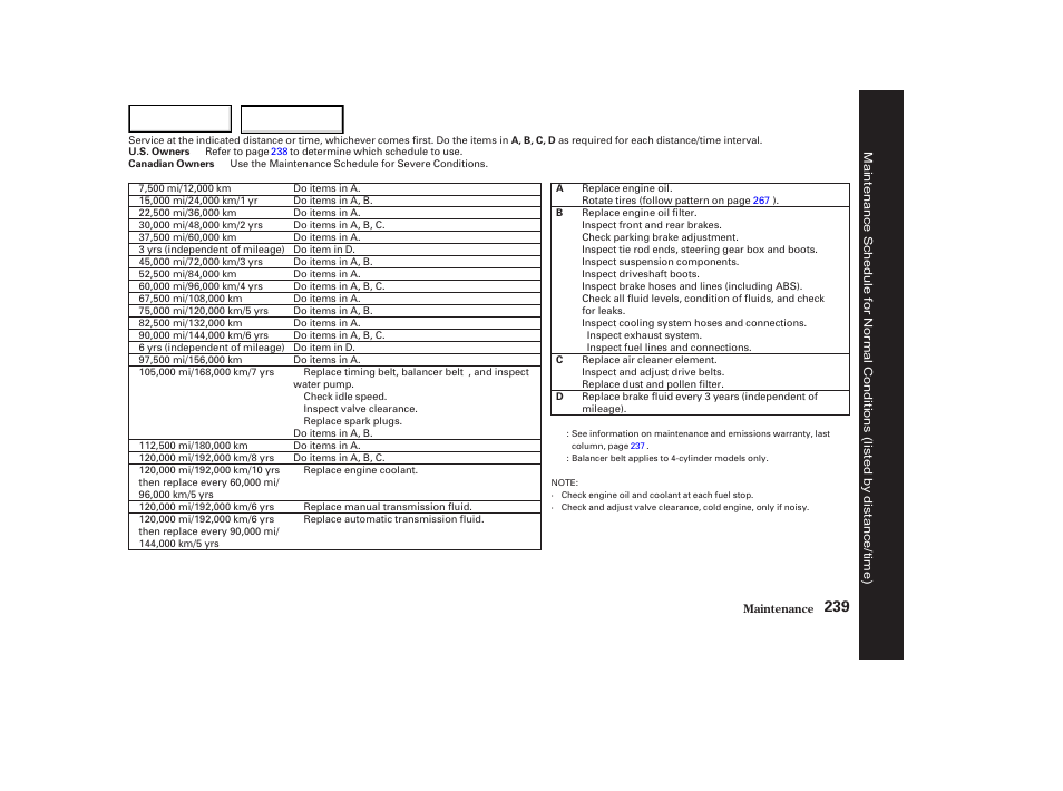 HONDA 2002 Accord Coupe - Owner's Manual User Manual | Page 242 / 375