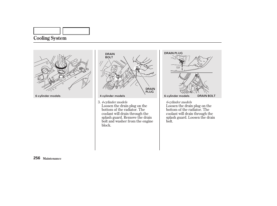 Cooling system | HONDA 2002 Accord Coupe - Owner's Manual User Manual | Page 259 / 375