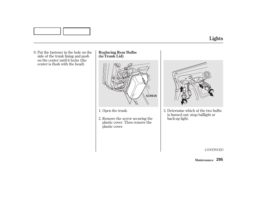 Lights | HONDA 2002 Accord Coupe - Owner's Manual User Manual | Page 298 / 375