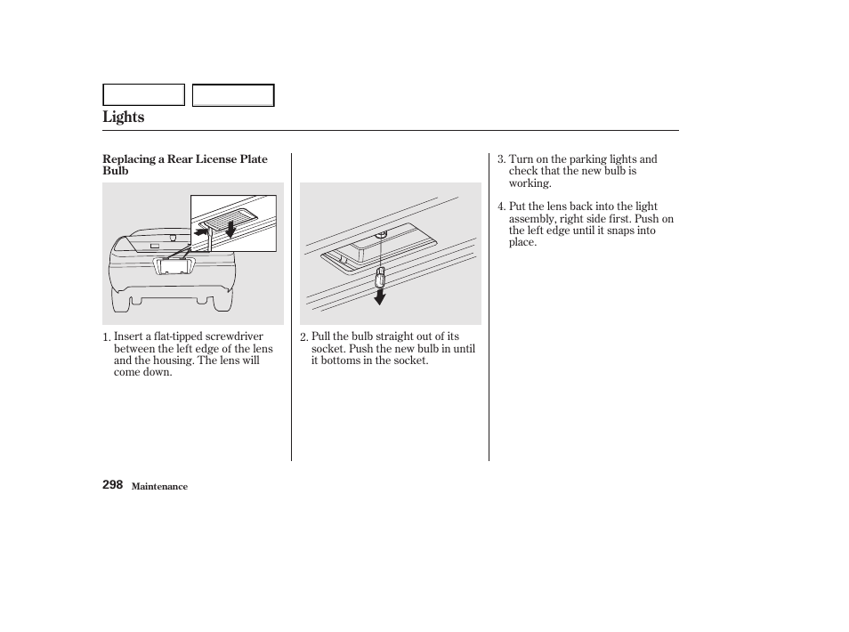 Lights | HONDA 2002 Accord Coupe - Owner's Manual User Manual | Page 301 / 375