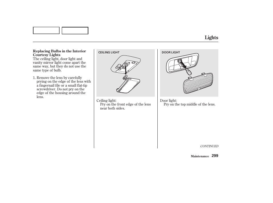 Lights | HONDA 2002 Accord Coupe - Owner's Manual User Manual | Page 302 / 375