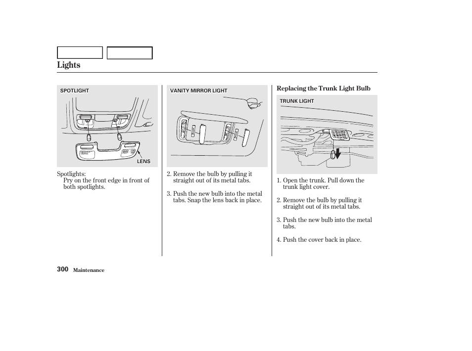 Lights | HONDA 2002 Accord Coupe - Owner's Manual User Manual | Page 303 / 375