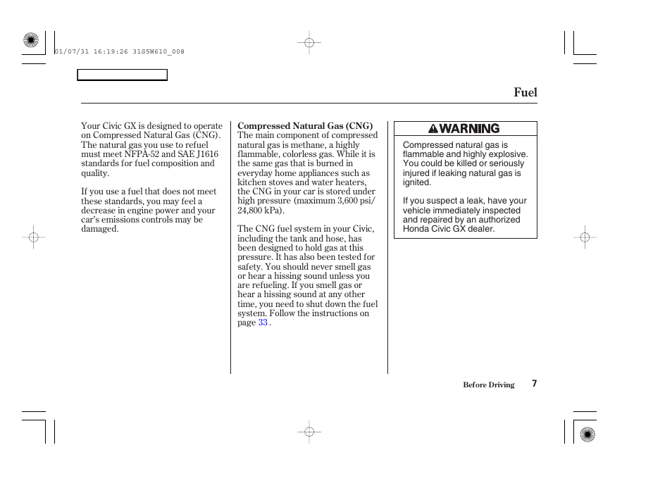 Cv0202o00007b, Fuel | HONDA 2002 Civic GX - Owner's Manual User Manual | Page 8 / 49