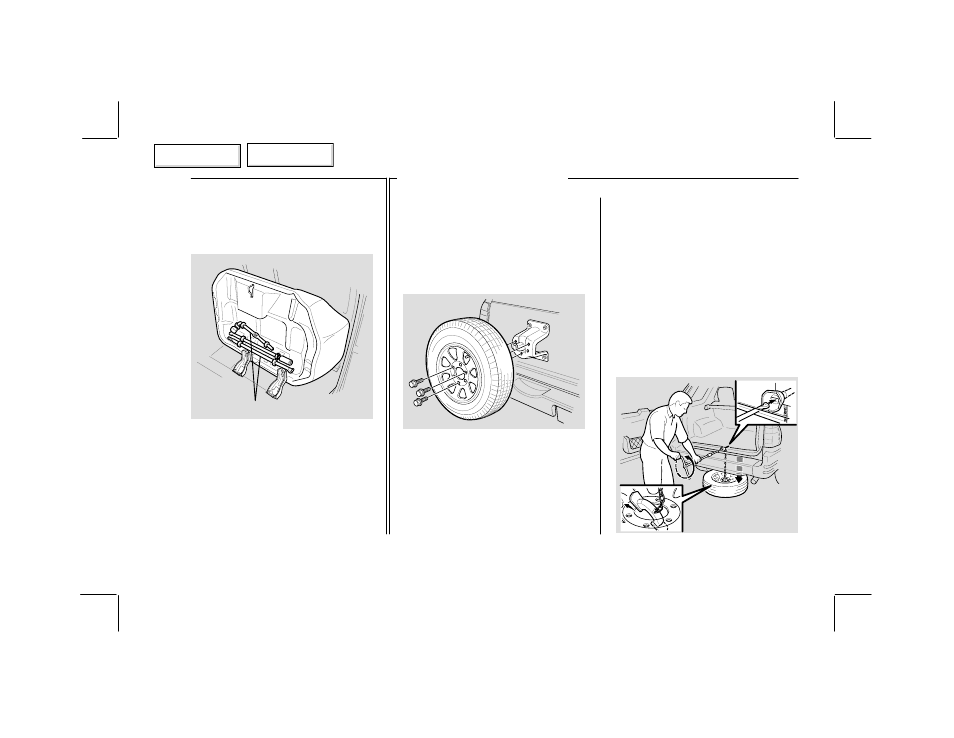 Spare tire removal | HONDA 2002 Passport - Owner's Manual User Manual | Page 192 / 294