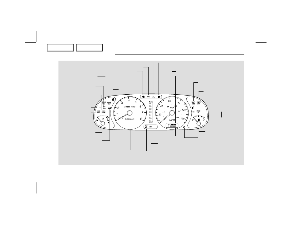 Pa0202o00057a, Indicators and gauges | HONDA 2002 Passport - Owner's Manual User Manual | Page 60 / 294