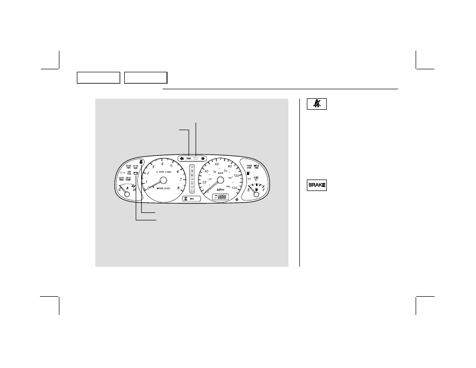 Pa0202o00061a, Indicator lights | HONDA 2002 Passport - Owner's Manual User Manual | Page 64 / 294