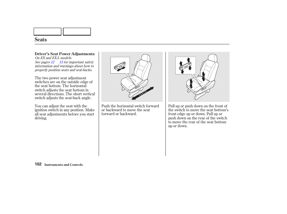 Seats | HONDA 2002 Odyssey - Owner's Manual User Manual | Page 105 / 399