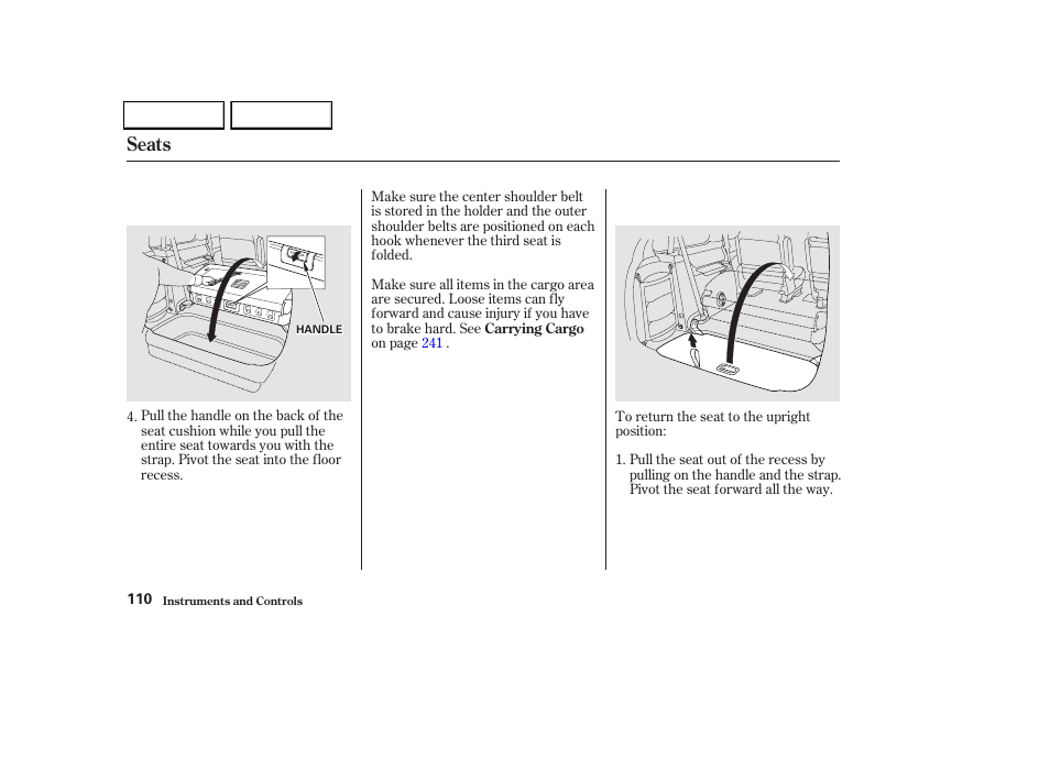 Seats | HONDA 2002 Odyssey - Owner's Manual User Manual | Page 113 / 399