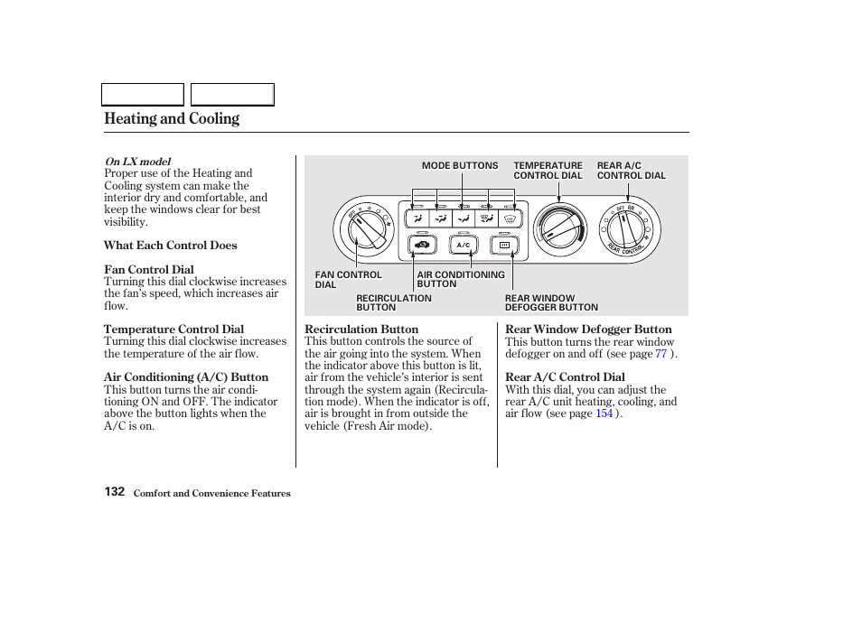 Heating and cooling | HONDA 2002 Odyssey - Owner's Manual User Manual | Page 135 / 399