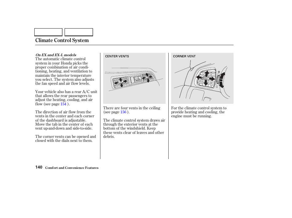 Climate control system | HONDA 2002 Odyssey - Owner's Manual User Manual | Page 143 / 399