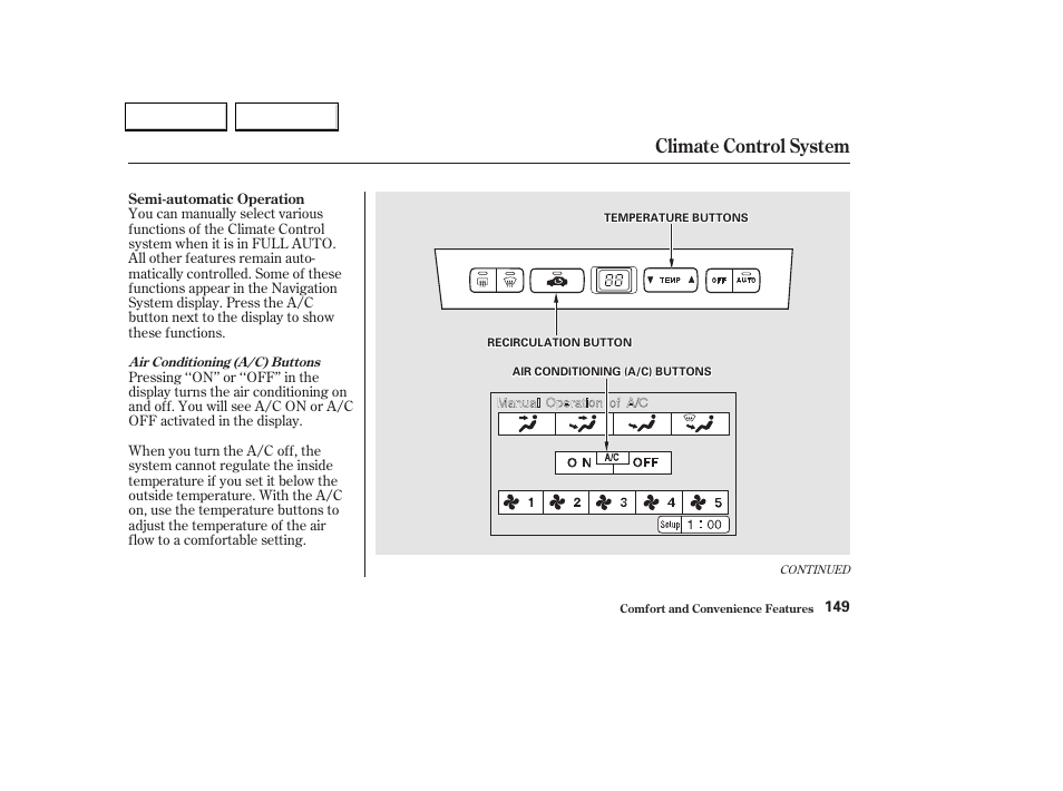 Climate control system | HONDA 2002 Odyssey - Owner's Manual User Manual | Page 152 / 399